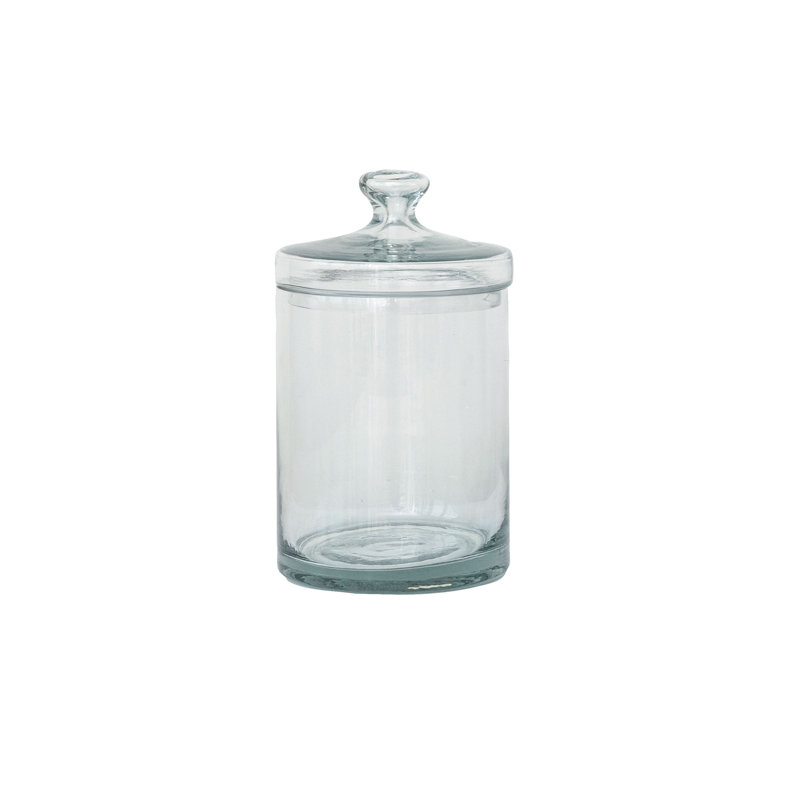 Compact Glass Jar with Lid, 7.5" H x 4.25" W x 4.25" D