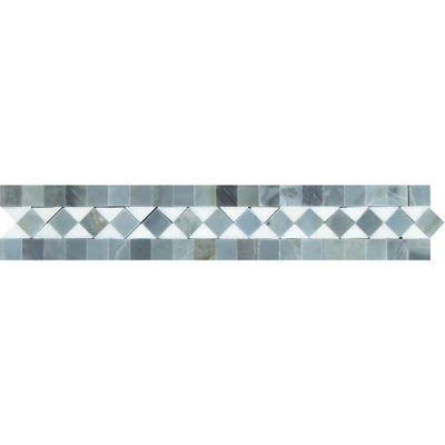 Thassos White 2" x 12" Bias Border Marble Look Wall Border