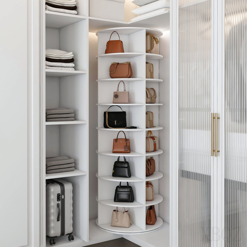 Étagère à chaussures rotative, étagère de rangement rotative à 8 niveaux, organisateur de chaussures pivotant sur 360 °, pouvant contenir 32 paires de chaussures (8 niveaux, blanc)