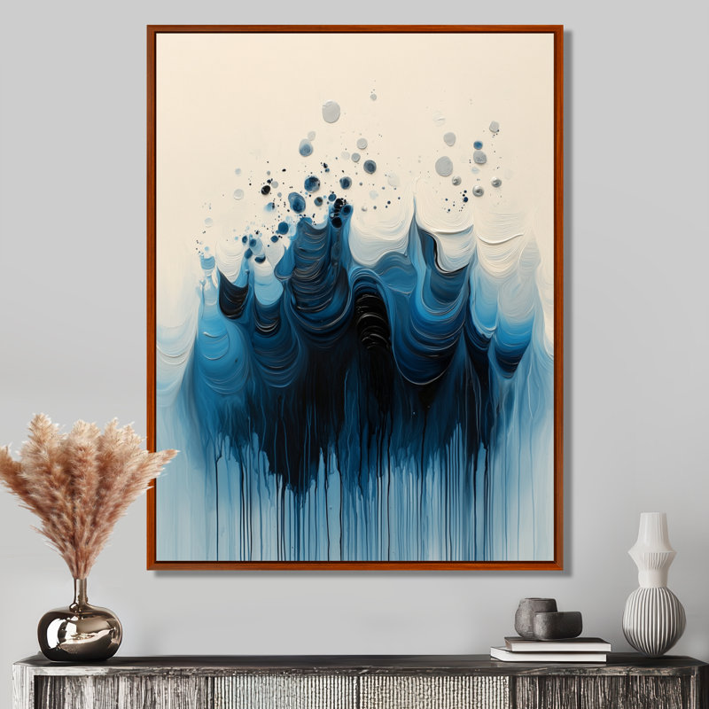 Rosedale Rhythmic Driauge Drip Paint Eruption I - Drip, reproduction d'art encadrée, H 32 po x l 24 po, Brun