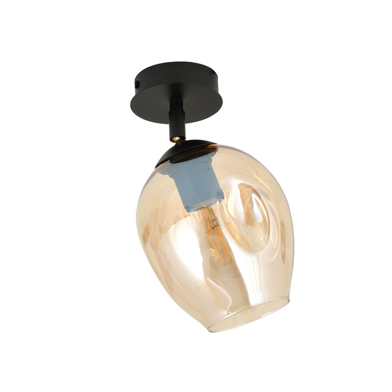 Gonsalves Glass Semi Flush Mount, Amber