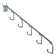15"L Five Hook Chrome Waterfall Faceout Hook. 1.25" Between Each Station: Hooks 0.25" Diameter, 10-Pack