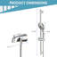 Bec de baignoire à inverseur tout en métal, douche à main à 6 réglages, barre coulissante réglable, chrome