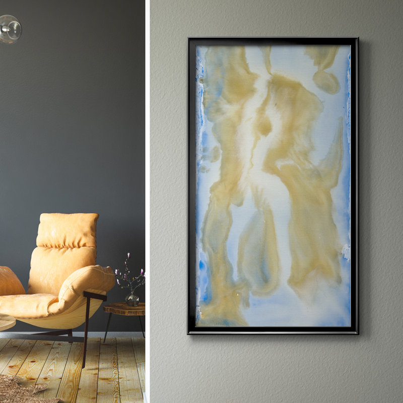 «Meeting Light IV» - Peinture sur toile encadrée, H 14,5 po x l 26,5 po x P 1,5 po, Toile avec cadre noir