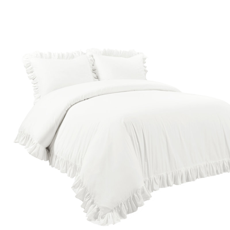 Cotton Duvet Cover Set, Full/Queen + 2 Shams, Pure White