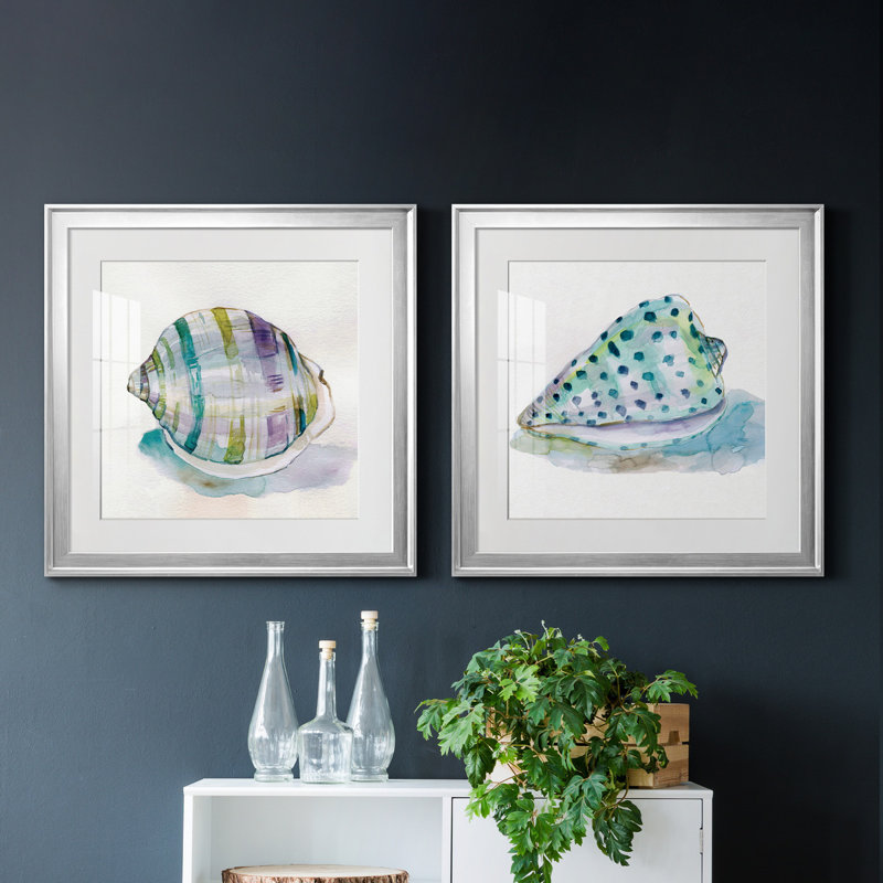 Malecon Shell III - ensemble de 2 reproductions d'art sur toile tendue, Blanc, H 22,5 po x l 45 po x P 1,5 po