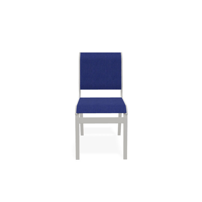 Chaise d'appoint de salle à manger Hiraku, Atlantis bleu royal Sunbrella®, Neige texturée