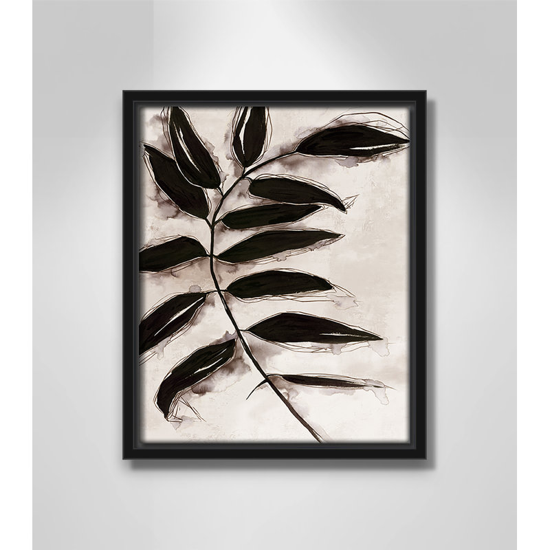 Leaves II by Eva Watts, 11.5" H x 9.5" W x 2" D, Black Framed