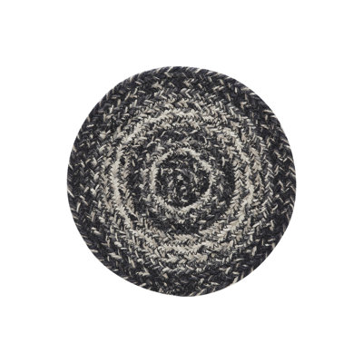  Mill Black White Jute Coaster