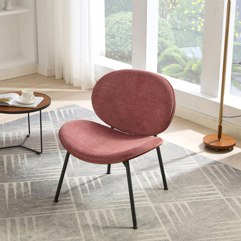 Fauteuil d'appoint simple Mid-Century, Rouge