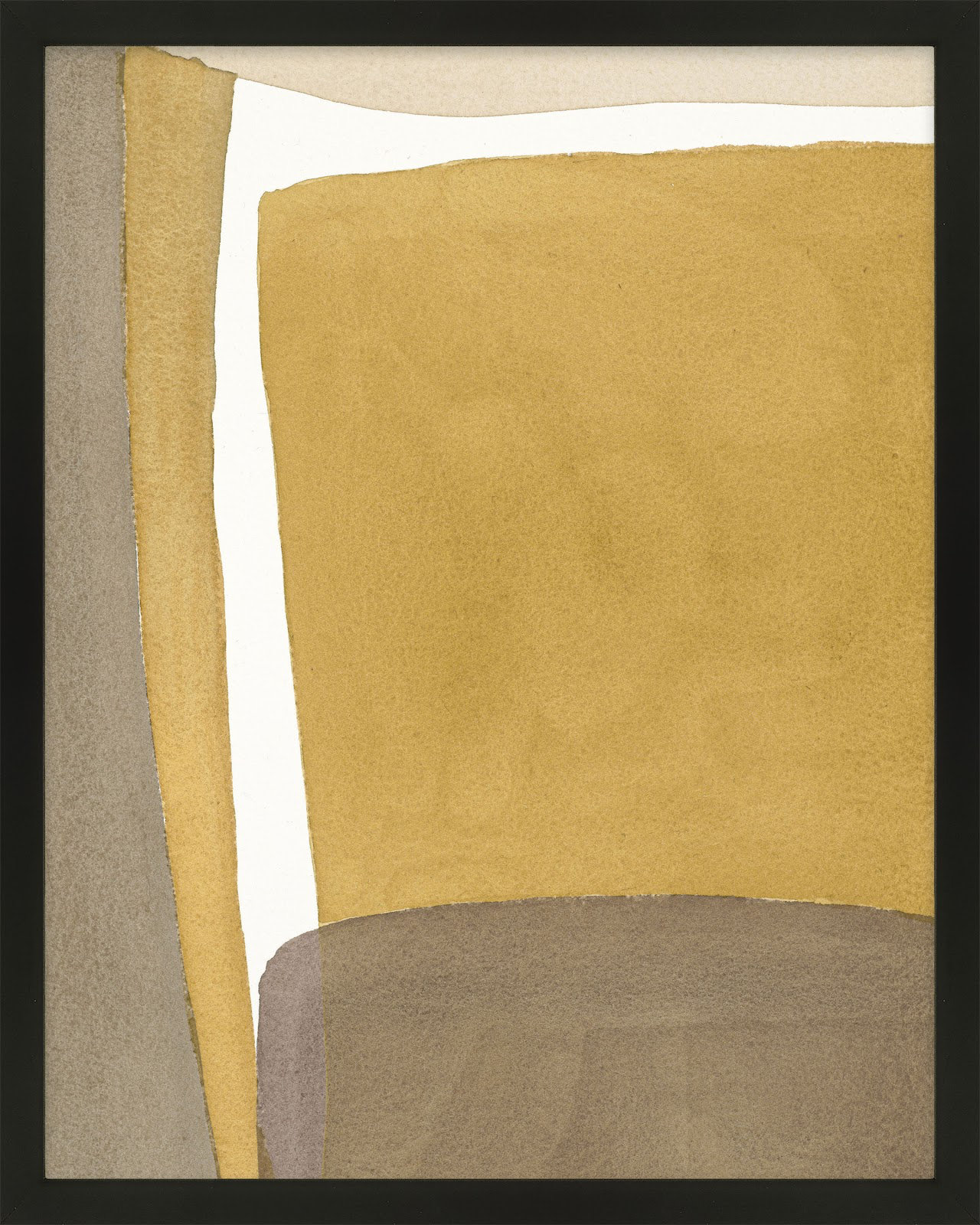Light Ochre by Julia Balfour, Black Framed Paper, 20" H x 16" W x 1.25" D