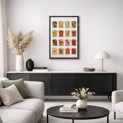 Assortiment de toast, illustration de nourriture, images de cuisine, impression sur toile encadrée