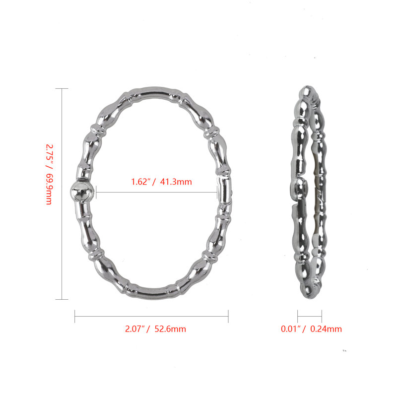 Chrome Zinc Alloy Shower Curtain Rings for Bathroom