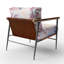 Chaise d'appoint Lake Mountains - Mont Fuji avec accoudoirs en cerisier en fleurs-2063083402