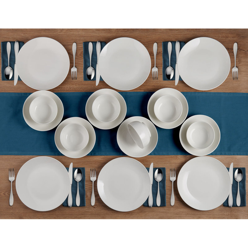 Alexis 18-Piece Porcelain Dinnerware Set-Service For 6