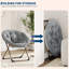 Set of 2 Papasan Rocking Chairs - Oversized Saucer Moon Lounge Accent Chairs, soft Round Cushions, Gold Metal Frame, Indoor/Outdoor for Living Room/Bedroom/Patio, Gray - 2 Pack