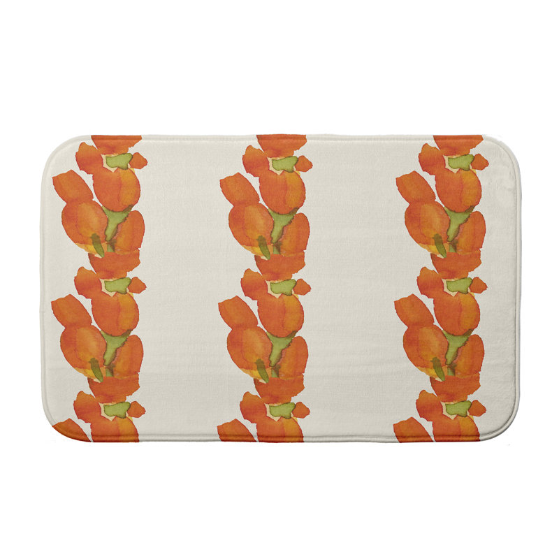 Tapis de bain Luedtke, l 21 po x L 34 po, Orange