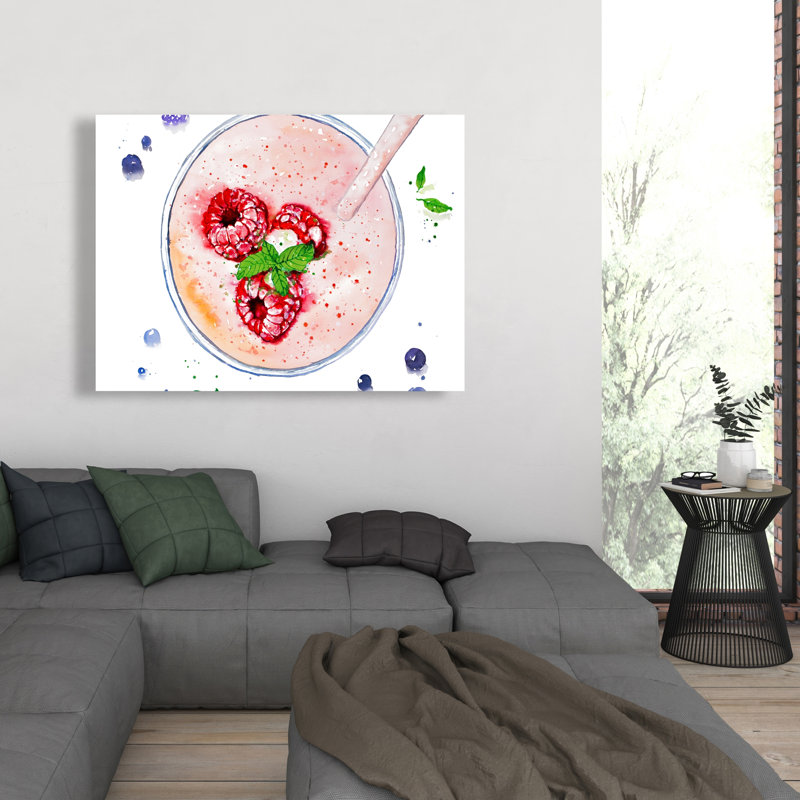 Toile fraise et framboise Smoothie | Décoration intérieure