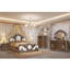 Commode 5 tiroirs Devany, finition cerise