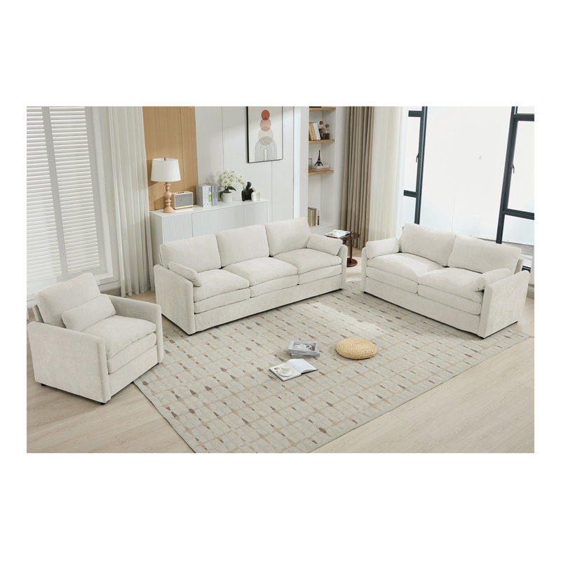 Ensemble de canapé rembourré Cozy, Beige