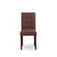 L'ensemble de table 3 pièces comprend une table de salle à manger et 2 chaises Parsons en polyester bourgogne, acajou-235742376-235742377-215372802