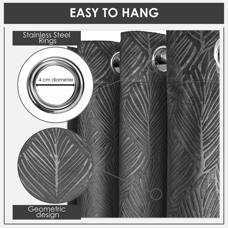 Wiburgh Blackout Curtain Panel Pair, 168cm Width x 228cm Drop, Grey