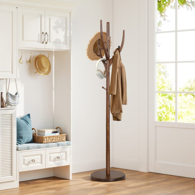 Montegut Solid Wood Freestanding 12 - Hook Coat Rack