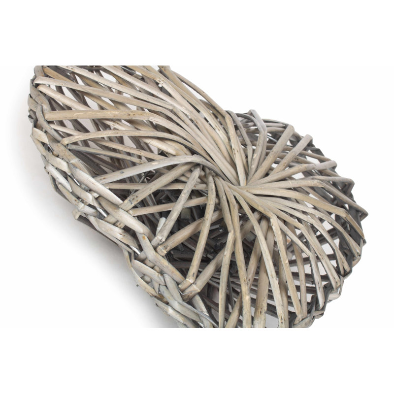 Wicker Heart Shaped Wreath, 23cm H x 27cm W x 7cm D