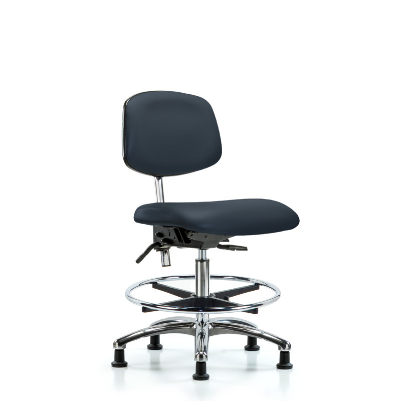Chaise de dessinateur ergonomique Louise, Patins, Bleu impérial, Inclus