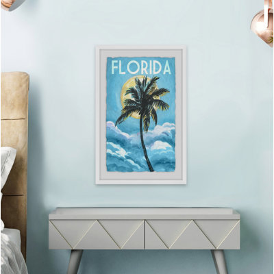 « blue floride », reproduction de peinture à l’acrylique encadrée