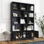 Bibliothèque de 70,87 po de hauteur avec 10 cubes et 3 portes, bibliothèque à 4 niveaux, bibliothèque ouverte avec armoire, rangement à cubes moderne pour le salon et le bureau
