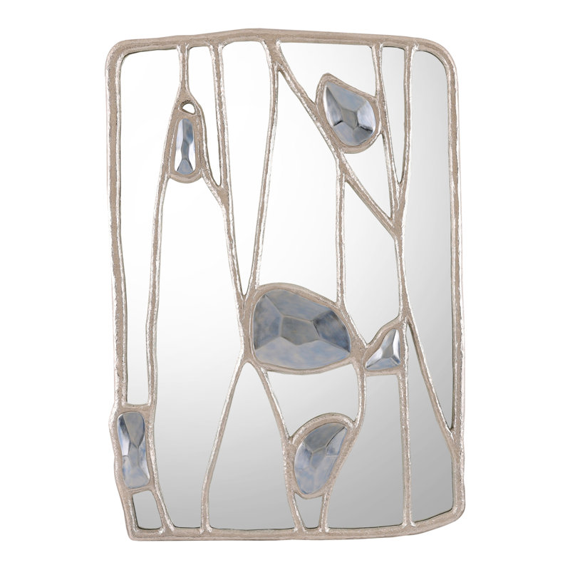Embellished Branches Mirror, Gold, Nickel