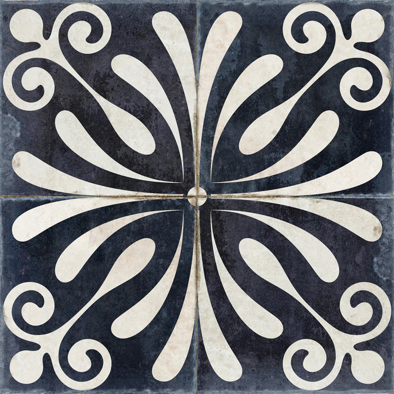 8'' W x 8'' L Vinyl Peel and Stick Mosaic Tile, Ivory/Gray