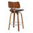 Brinson Mid-Century Faux Leather and Wood 26" Counter Stool with Swivel, Set of 3-952081157