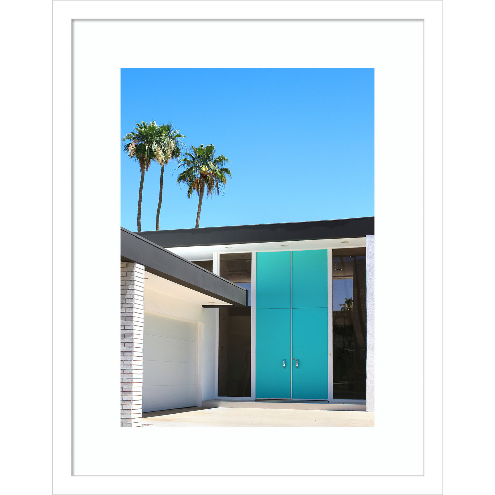 Palm Springs King by Rachel Dowd, White Framed, 19.38" H x 15.38" W x 0.875" D