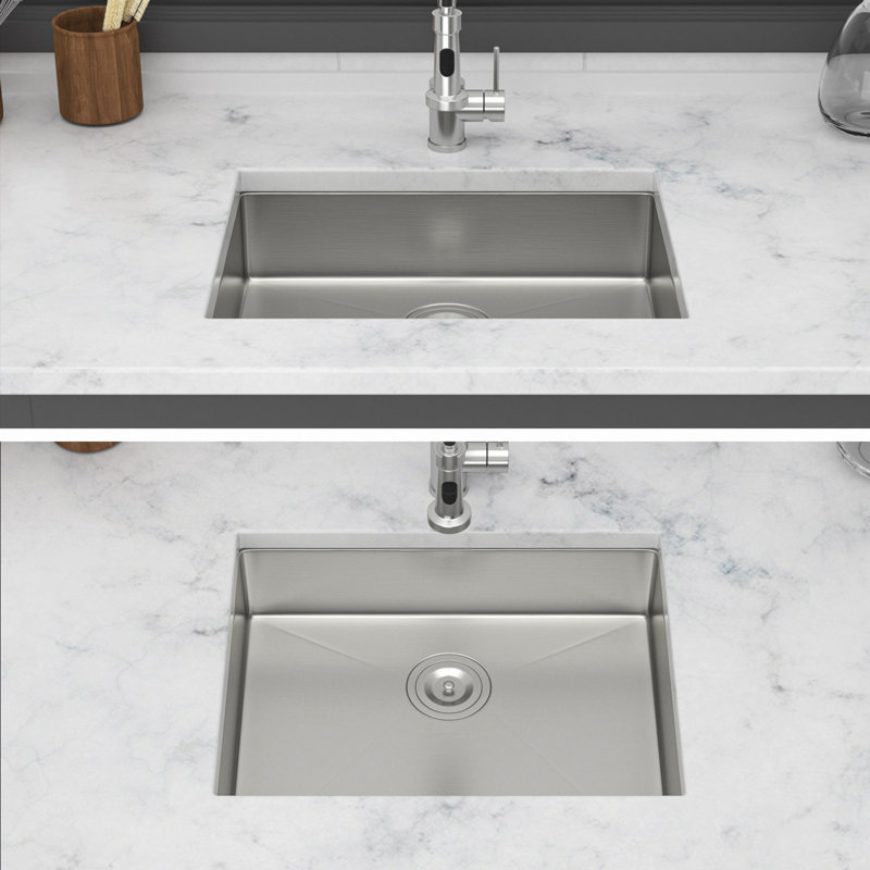 Évier de cuisine, évier encastrable 23 po, lavabo simple encastrable 5,5 po à faible profondeur conforme à l'ADA