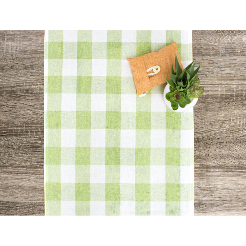 Chemin de table Blue Country Buffalo, 54 po x 16 po, Lime