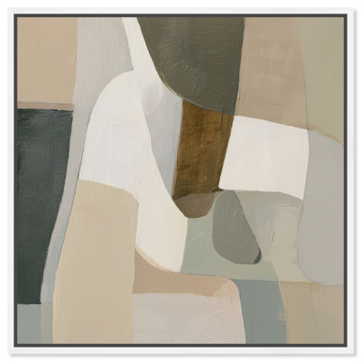Tableau sur toile encadré Desert Shallows II, par Art Remedy, cadre blanc, 30 x 30 cm
