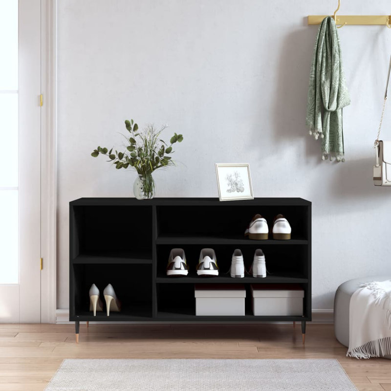 8 Pair Shoe Storage Cabinet, Black