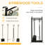 Outils de support et foyer en bois de chauffage - acier noir, capacité de 154 lb, 2 couches, pour foyer d'extérieur, 14,5 po x 13,48 po x 29,54 po, noir, intérieur, extérieur