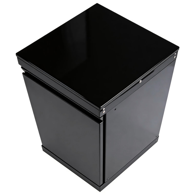 Armoire de rangement noire à une porte pour la cuisine d'extérieur, rangement robuste verrouillable en acier inoxydable 304, espace intérieur adaptable, installation facile, ventilation pour une protection optimale, américain