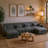 166" Oversized U-Shaped Modular Velvet 4 Seat Sectional Sofa with Ottoman, Slate Gray-934581620