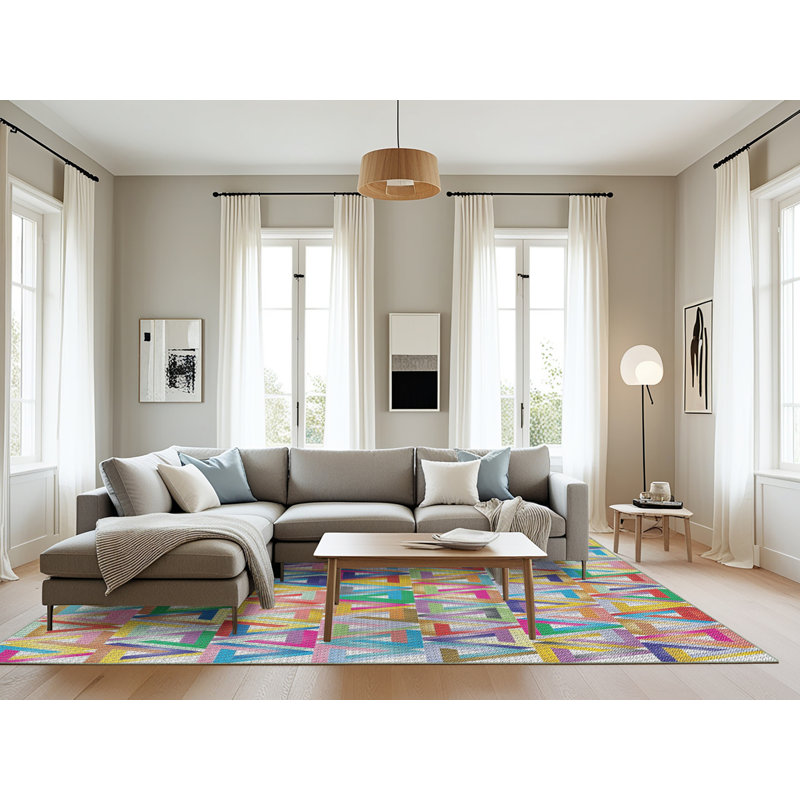 Tapis rose tissé à la machine, Rectangle 8 pi x 12 pi