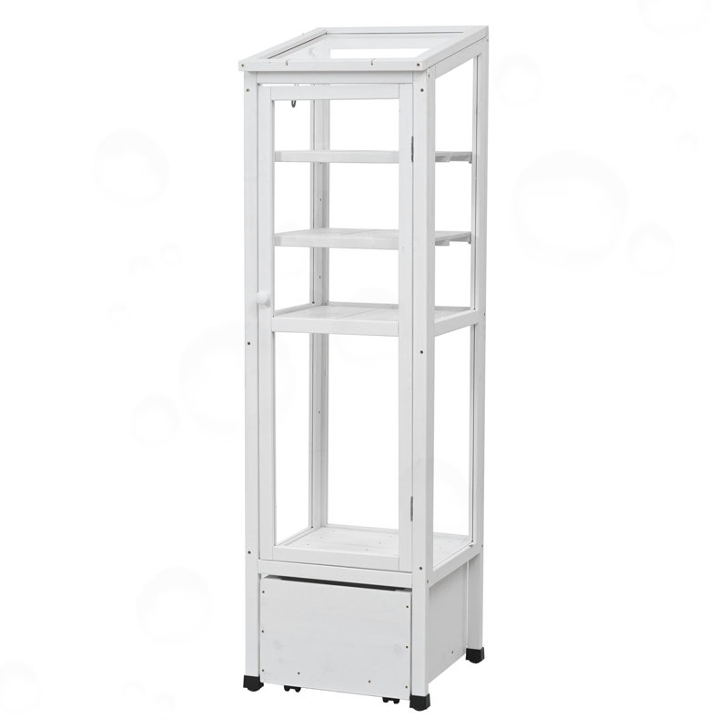 Banc de rempotage avec boîte de rangement mobile et tablettes réglables, Blanc
