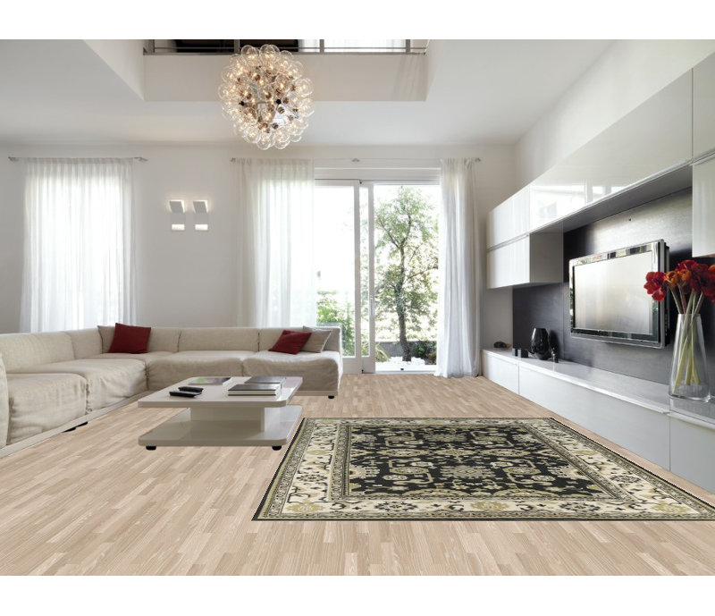 Tapis noir en laine noir Oushak 9 x 12