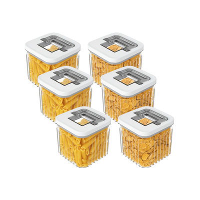Set of 6 Airtight Fluted Canisters (40 oz)