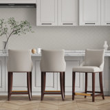 Shubert Upholstered Counter Stool with Solid Wood Frame