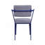 Chaise de bureau en tissu gris et finition bleue-881164053