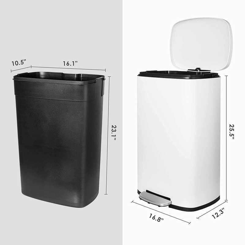 Pirecart Steel Step On Trash Can & Reviews | Wayfair