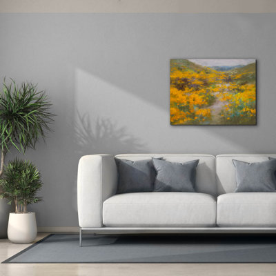Toile rouge «Golden Explosion» par Christine Debrosky